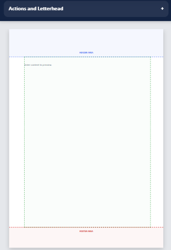 Professional letterhead layout guide showing logo, company details, letter body, stamp, and signature areas
